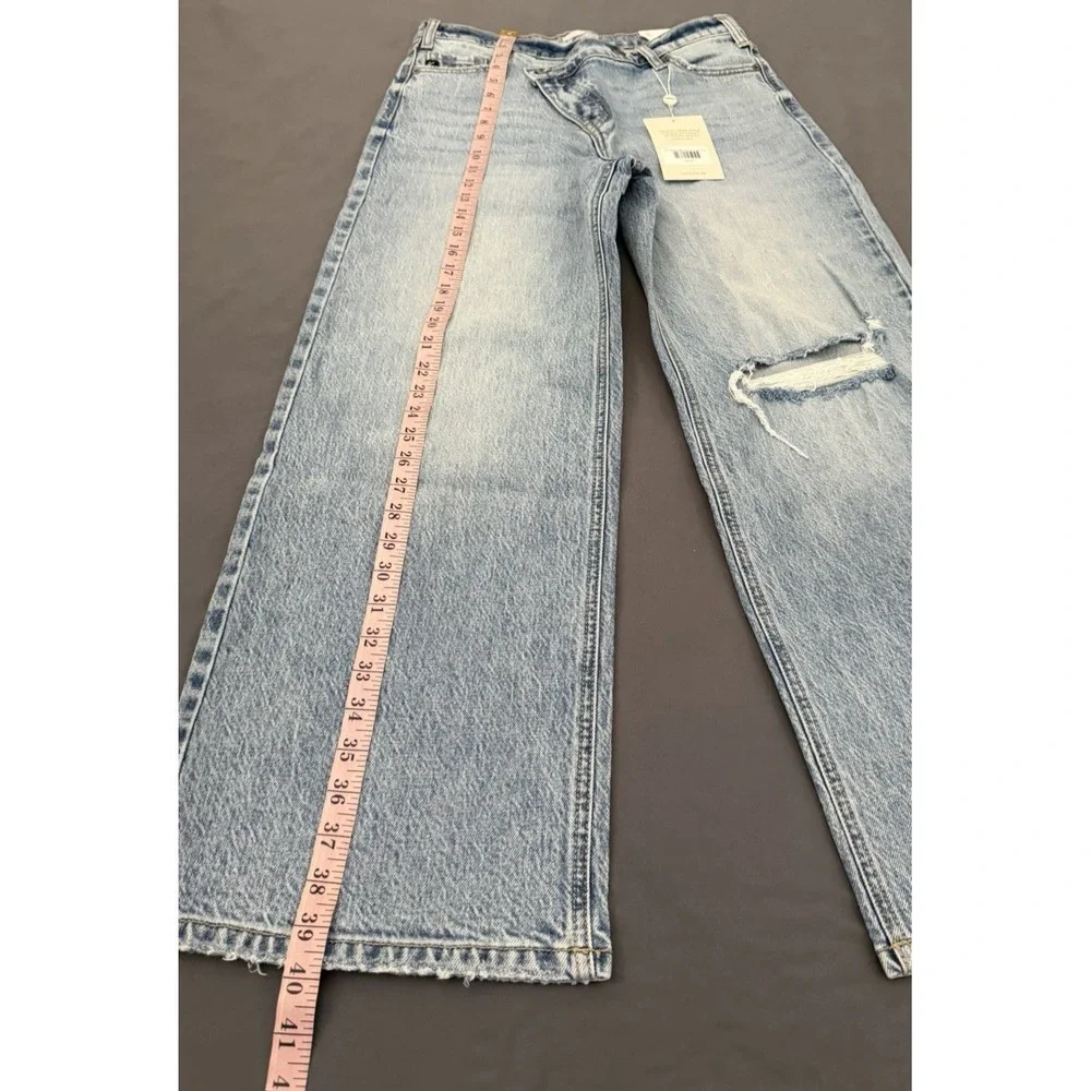 KanCan Jeans Womens 3/25 Light Wash Crossover Wide Leg Distressed High Rise NEW! - Picture 7 of 14